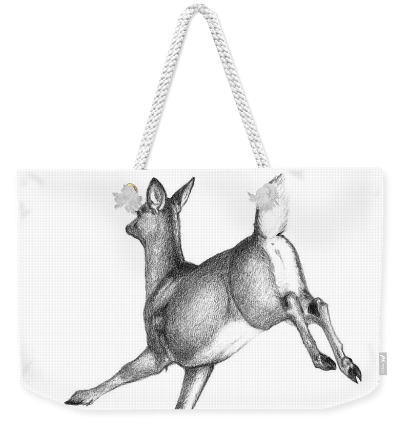800x845 Running Deer Weekender Tote Bag For Sale - Running Deer Drawing