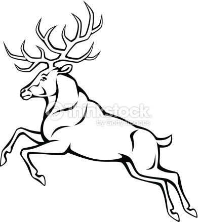 391x439 Deer Running Drawing Realistic - Running Deer Drawing