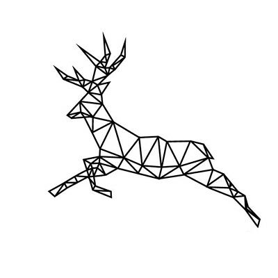 400x400 geometric running deer wall sticker vinyl art geometry animal - Running Deer Drawing