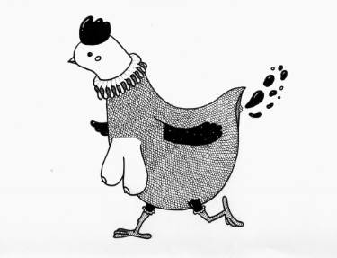 375x287 Running Chicken Drawing - Running Drawing