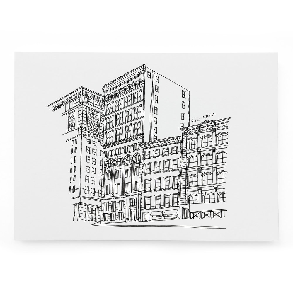 1000x1000 View From My Run Lori Richmond Illustration And Design - Running Drawing