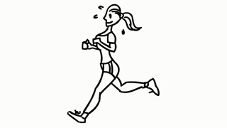 320x180 Girl Fitness Excersie Running Line Drawing Illustration Animation - Running Drawing