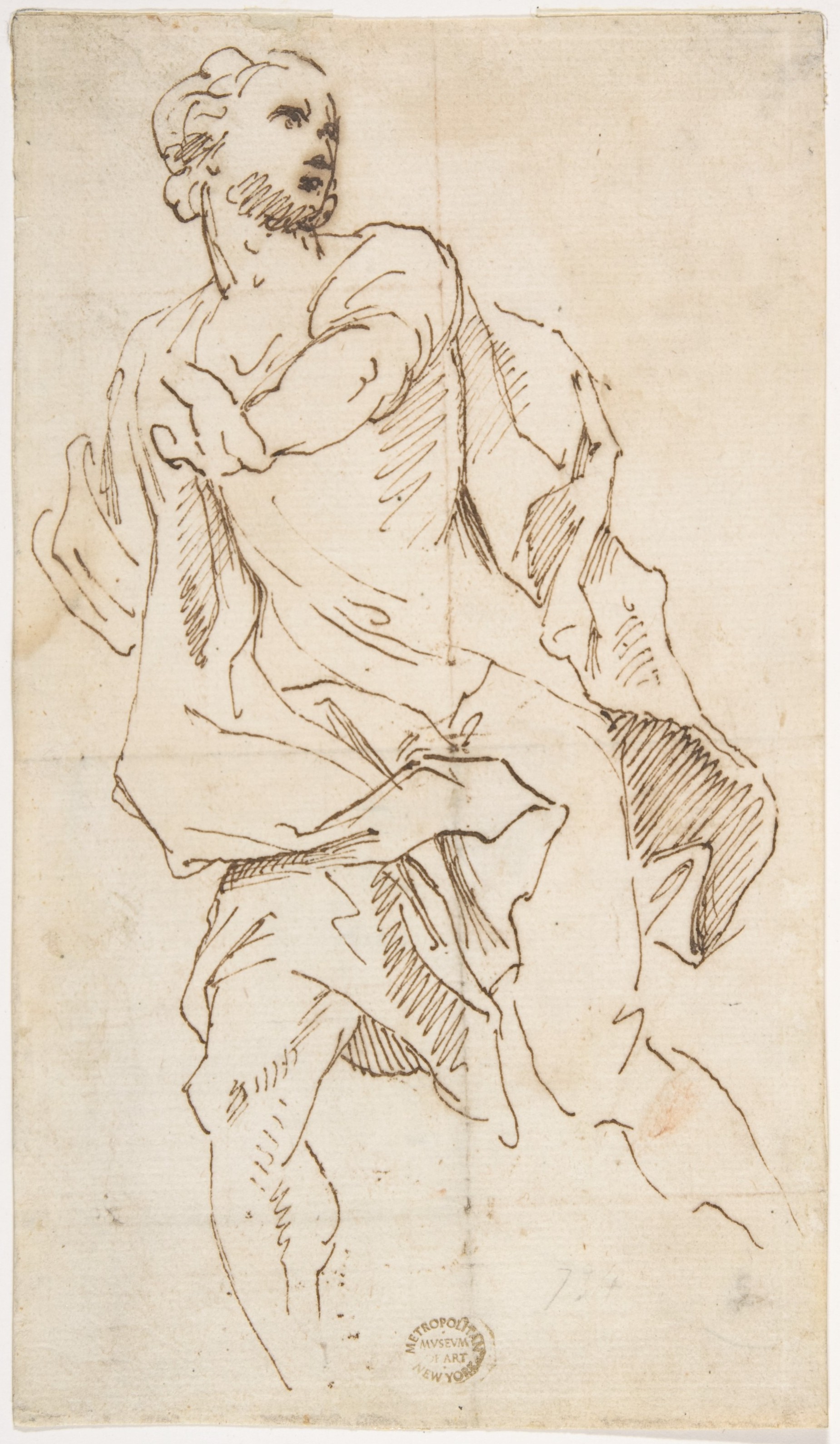 1849x3178 giovanni lanfranco male figure running the met - Running Figure Drawing