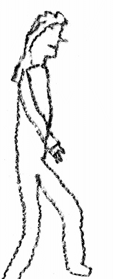 228x562 man running figure a table from above, from the side - Running Figure Drawing