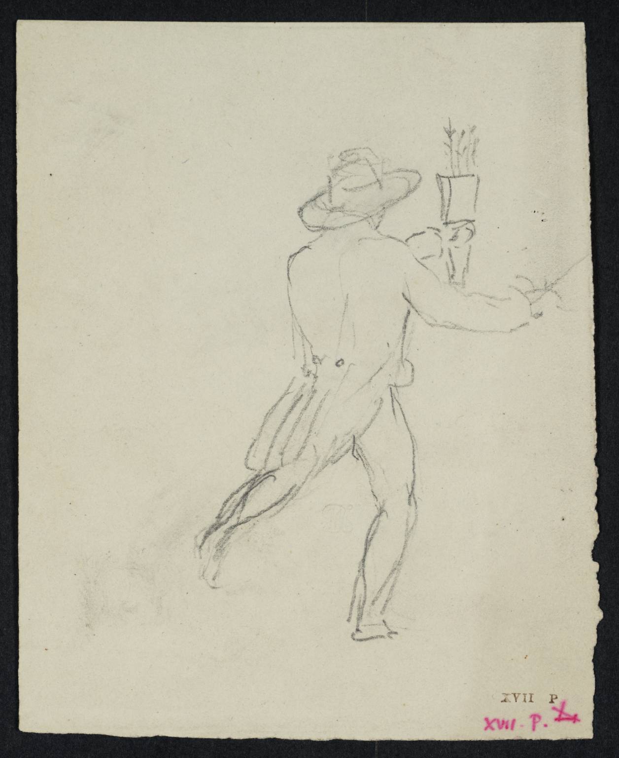 1256x1536 back view of a man running, holding a quiver', joseph mallord - Running Figure Drawing