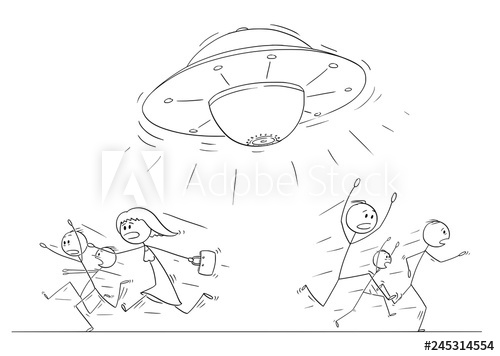 500x356 Cartoon Stick Figure Drawing Illustration Of Group Or Crowd - Running Figure Drawing