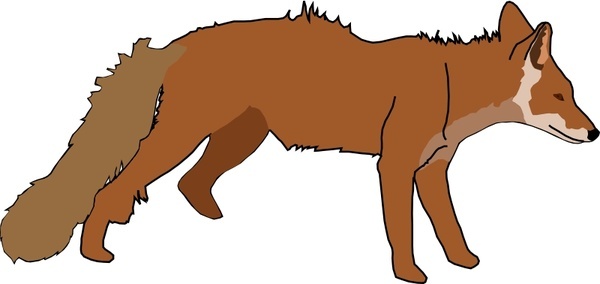 600x284 Running Fox Drawing Free Vector Download - Running Fox Drawing