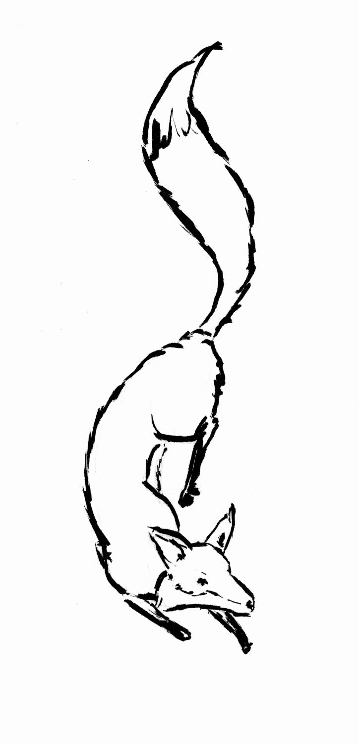 724x1501 Running Fox Create - Running Fox Drawing
