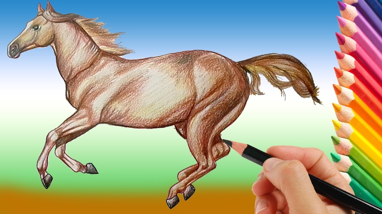 1280x720 how to draw a running horse step - Running Horse Drawing