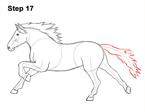 493x381 how to draw a horse running - Running Horse Line Drawing