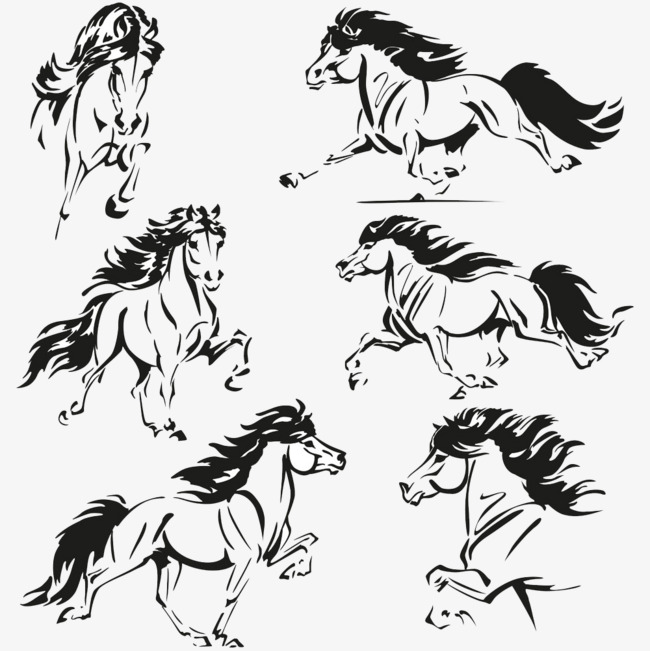 650x651 running horse, horse clipart, run, hand painted png image - Running Horse Line Drawing