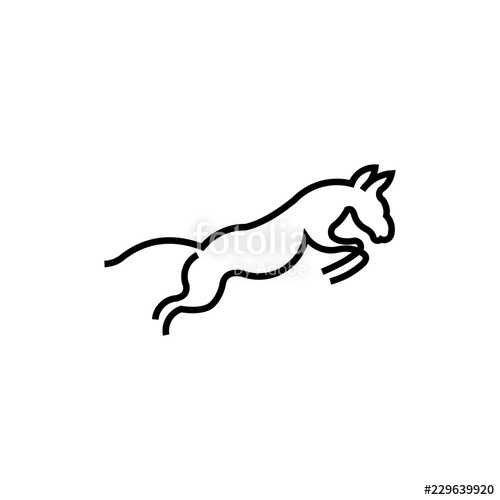 500x500 running horse line art outline logo vector icon template stock - Running Horse Line Drawing