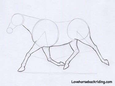 375x281 Horse Line Art - Running Horse Line Drawing