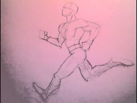 480x360 drawing running man - Running Man Drawing