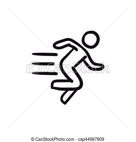 450x470 running man drawing - Running Man Drawing