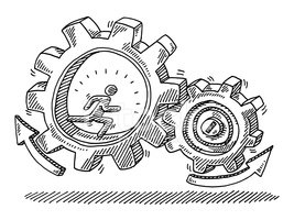 267x200 running man gears motion drawing stock vectors - Running Man Drawing
