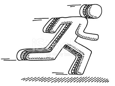 400x300 running man symbol drawing stock vectors - Running Man Drawing