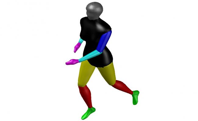 650x400 running man block cad drawing details dwg - Running Man Drawing