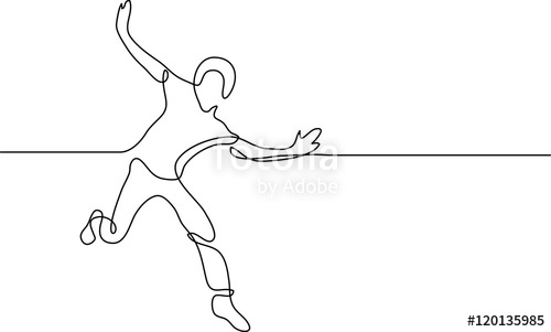 500x301 continuous line drawing of happy running man stock image - Running Man Drawing