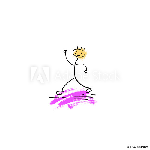 500x500 hand drawing sketch doodle human stick figure running man - Running Man Drawing