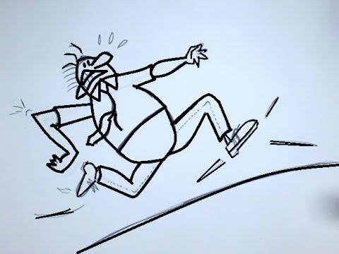 480x360 Cartoon Drawing For Kids - Running Man Drawing