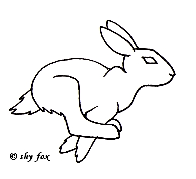 389x356 Running Rabbit Drawing - Running Rabbit Drawing