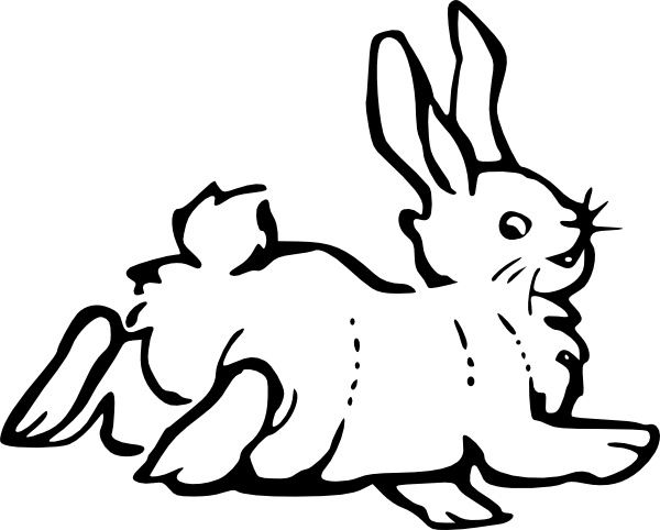 600x482 Running Rabbit Outline Clip Art Free Vector In Open Office Drawing - Running Rabbit Drawing