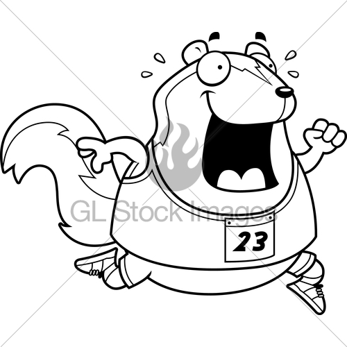 500x500 Cartoon Skunk Running Race Gl Stock Images - Running Race Drawing