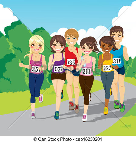 450x470 People Running A Race Clipart Great Free Clipart, Silhouette - Running Race Drawing