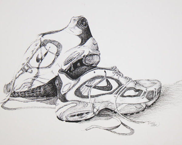 600x480 My Running Shoes Poster - Running Shoes Drawing
