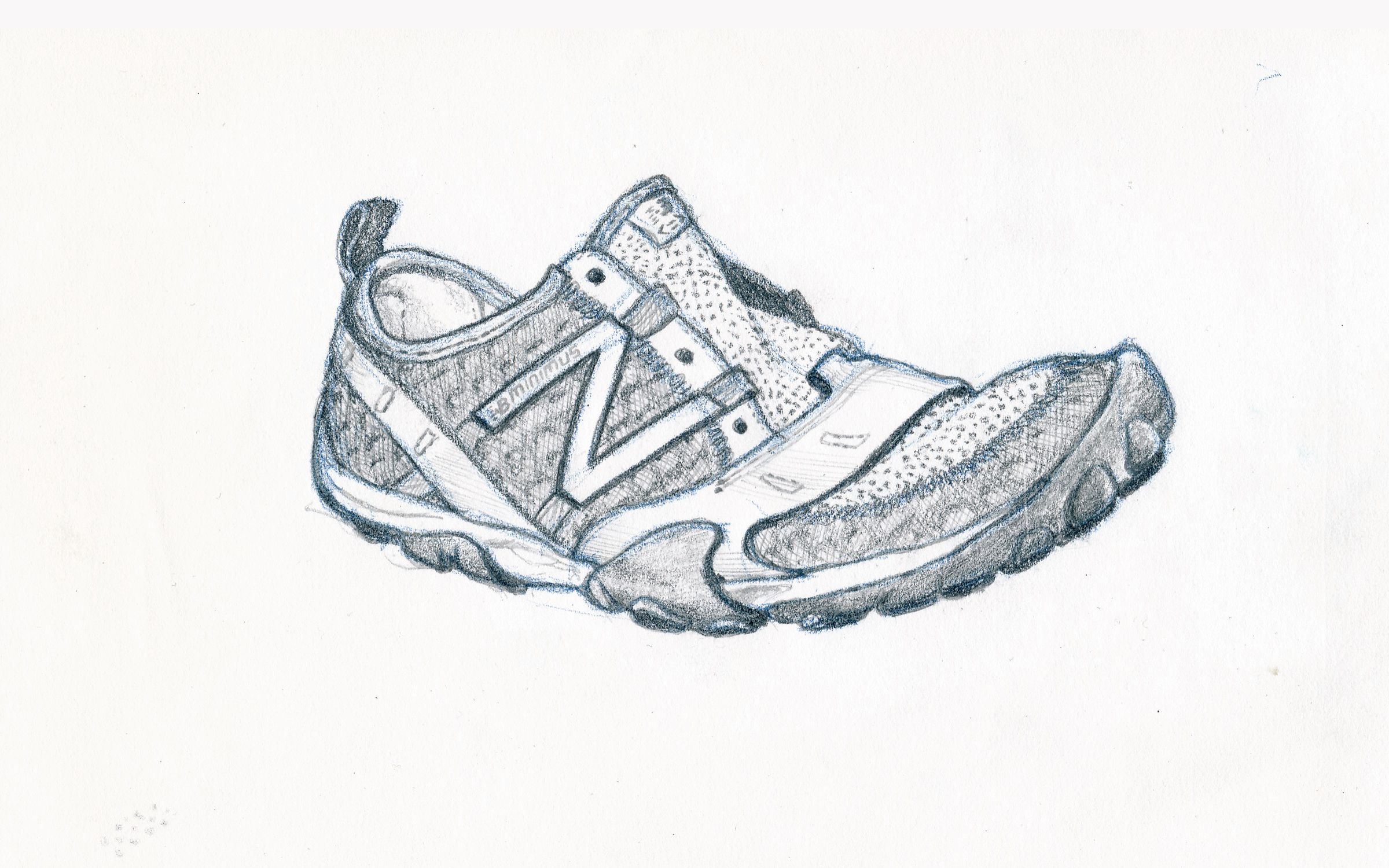 2400x1500 A Pencil Drawing Of My Running Shoe - Running Shoes Drawing