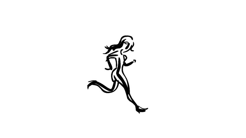 852x480 Running Woman - Running Woman Drawing