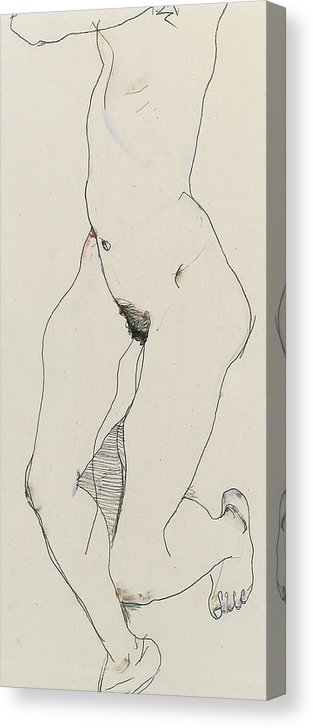 313x728 running woman canvas print canvas art - Running Woman Drawing