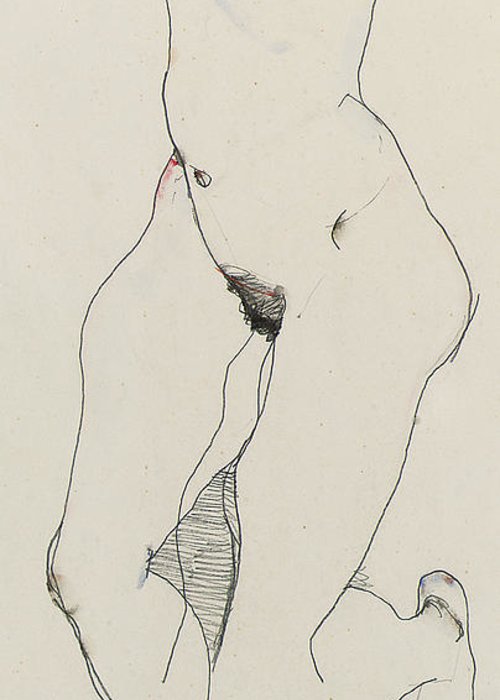 500x700 Running Woman Greeting Card For Sale - Running Woman Drawing