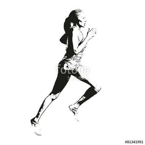 500x500 Running Woman Sketch Vector Illustration Stock Image And Royalty - Running Woman Drawing