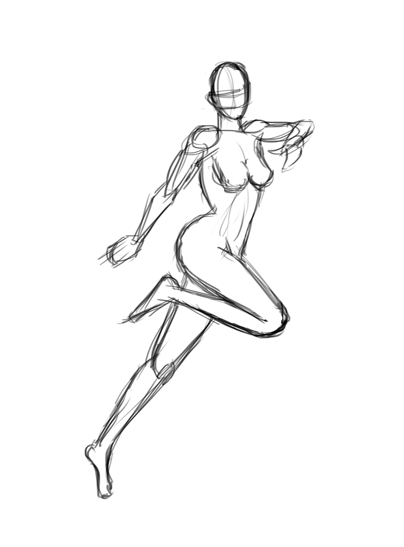 795x1075 Draw Running Woman - Running Woman Drawing