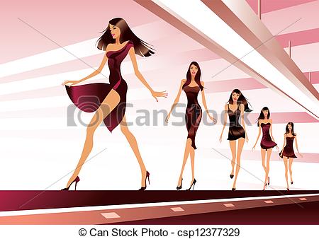 450x338 fashion models on runway - Runway Drawing