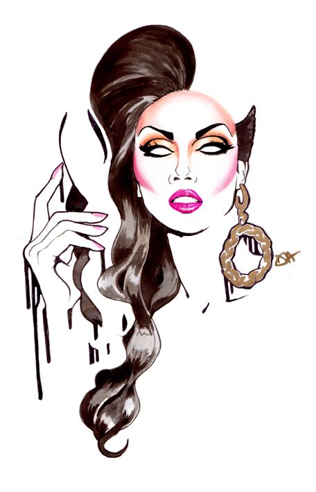 456x709 Rupaul's Drag Race Runner Up Manila Luzon As Ferociously Drawn - Rupaul Drawing