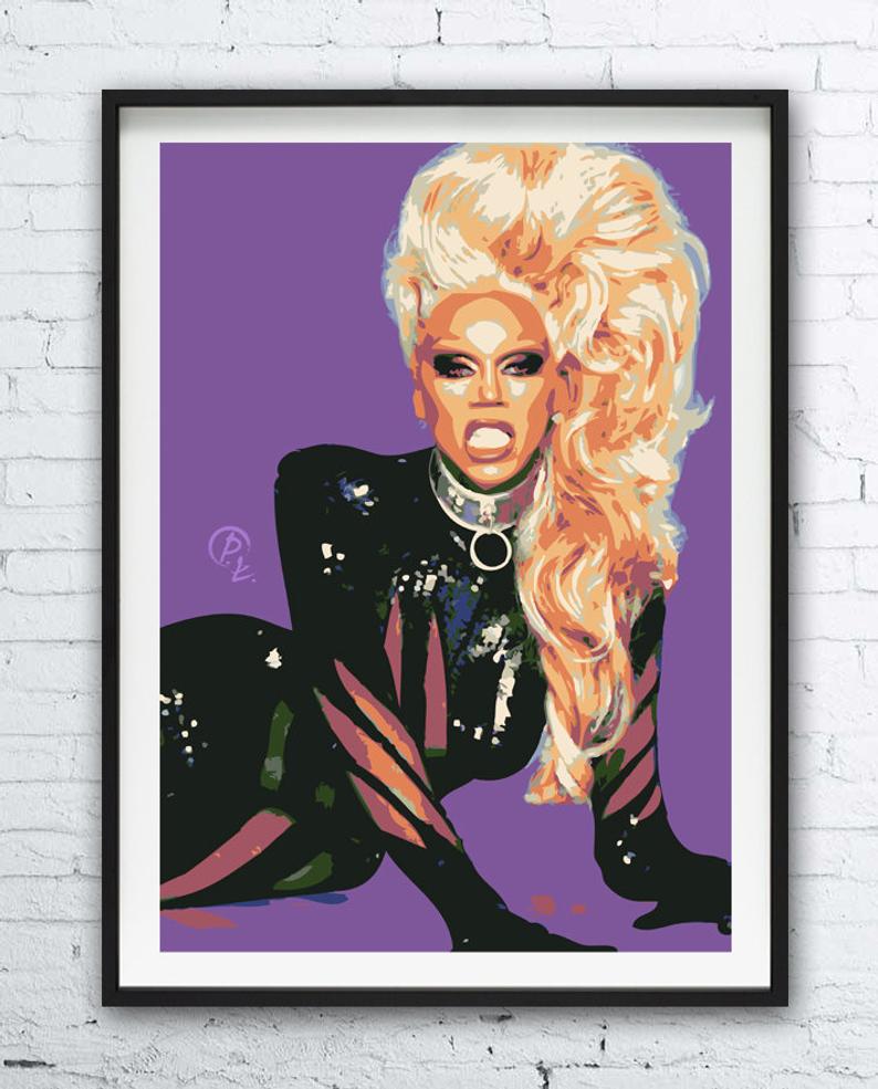 794x985 Rupaul Portrait Poster Print Minimalist Pop Art Draw Etsy - Rupaul Drawing