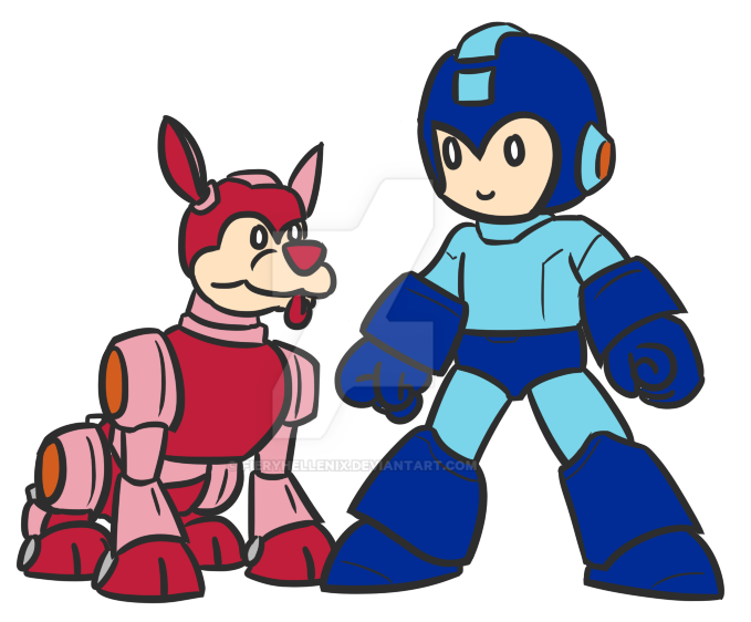 679x562 collection of free megaman drawing rush download on ui ex - Rush Drawing
