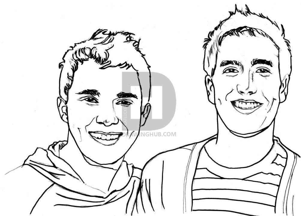 1003x720 how to draw big time rush, big time rush, step - Rush Drawing