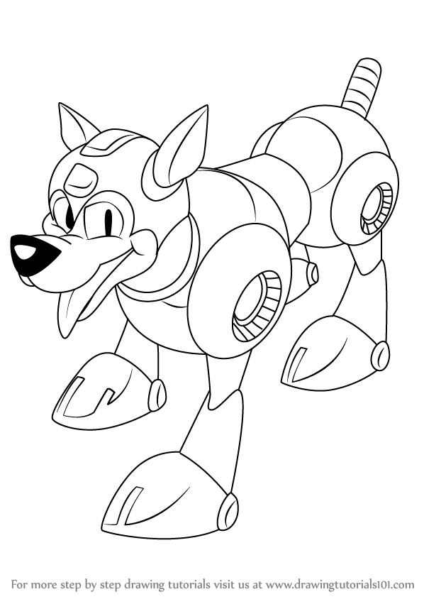 598x844 learn how to draw rush from mega man - Rush Drawing