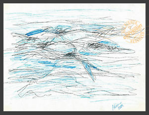 300x231 sea water rush art print from pen pencil drawing signed seascape - Rush Drawing