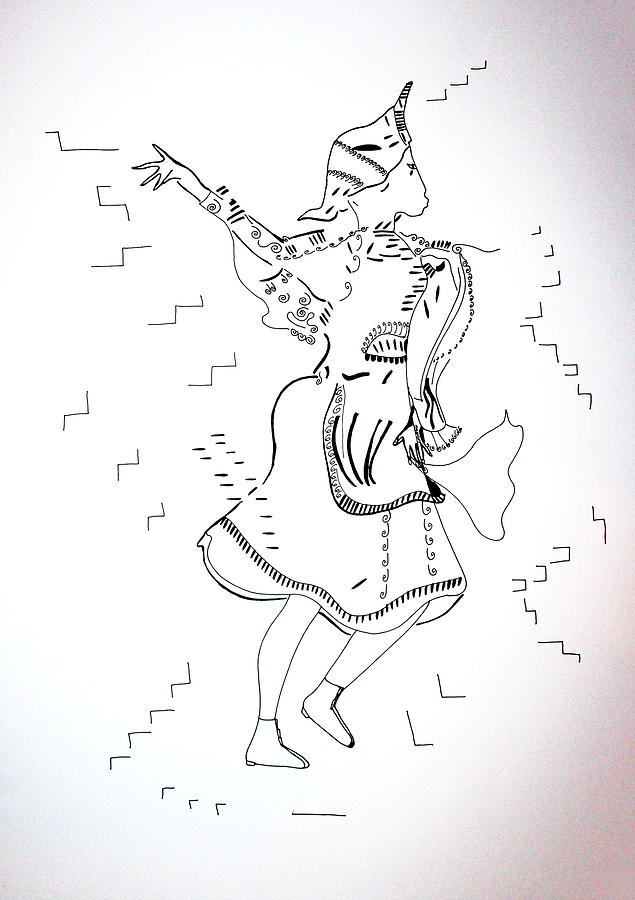 635x900 kalinka dance - Russia Drawing