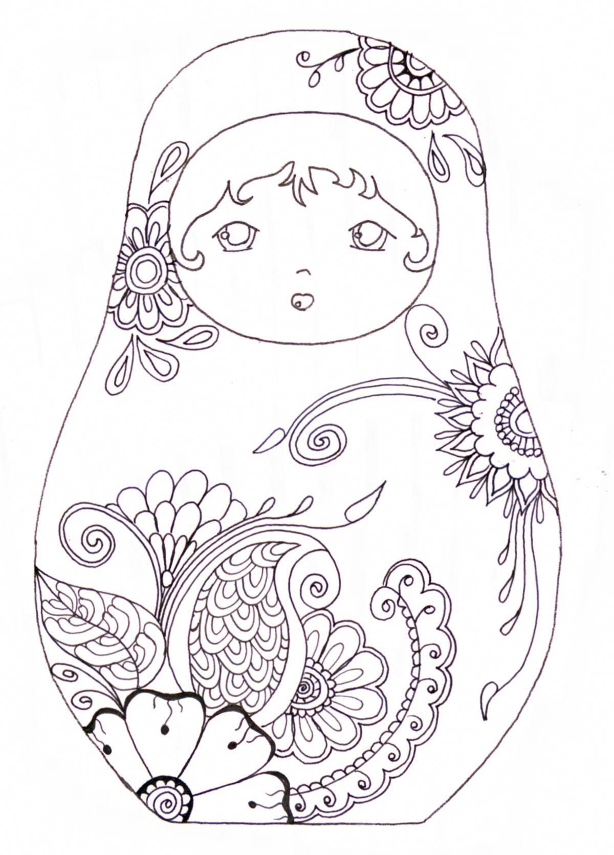 1200x1670 embroidery hoop projects japanese embroidery designs doll - Russian Doll Drawing