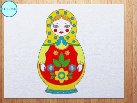480x360 how to draw matryoshka - Russian Doll Drawing