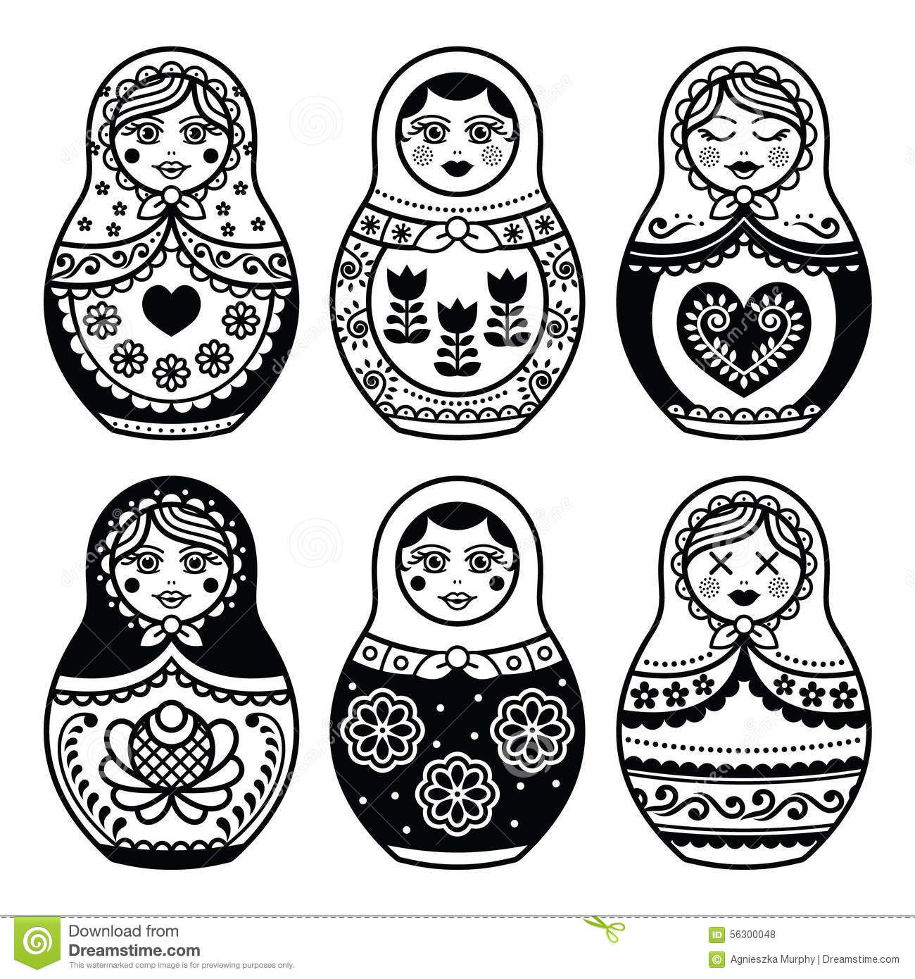 1300x1390 matryoshka, russian doll icons set stock illustration - Russian Doll Drawing