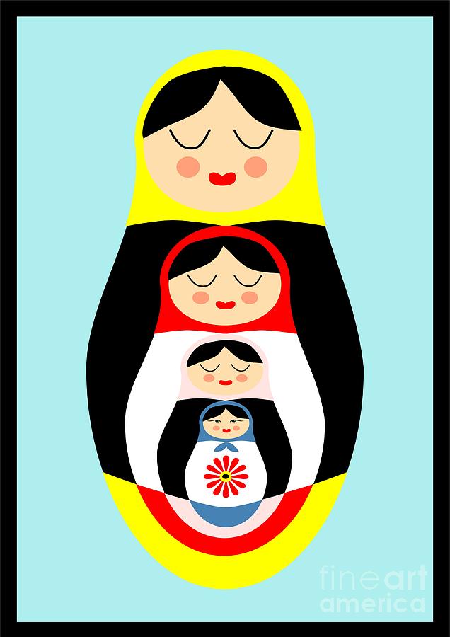 636x900 russian doll matryoshka drawing - Russian Doll Drawing