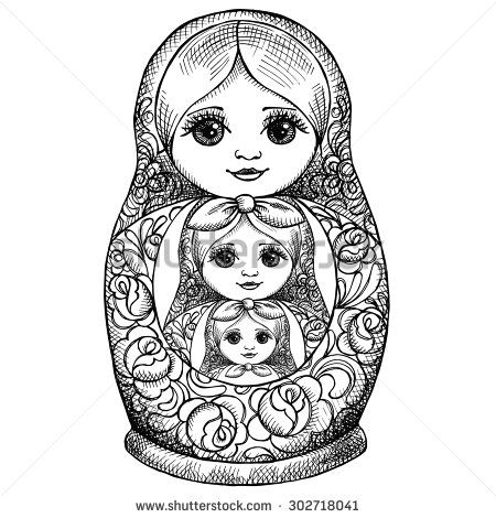 450x470 russian dolls drawing russian doll graphic russian doll - Russian Doll Drawing