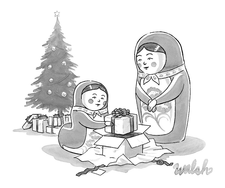 900x752 a russian doll mother and daughter open christmas drawing - Russian Doll Drawing